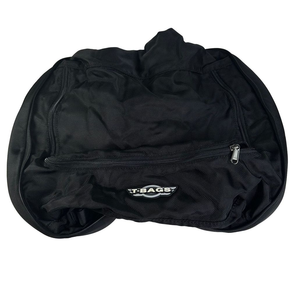 RARE T-Bag Motorcycle Expandable Saddlebag for Harley Davidson Strap rain cover